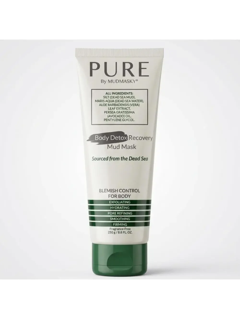 PURE By MUDMASKY Body Detox Recovery Mud Mask 250g - Blemish Control for Body